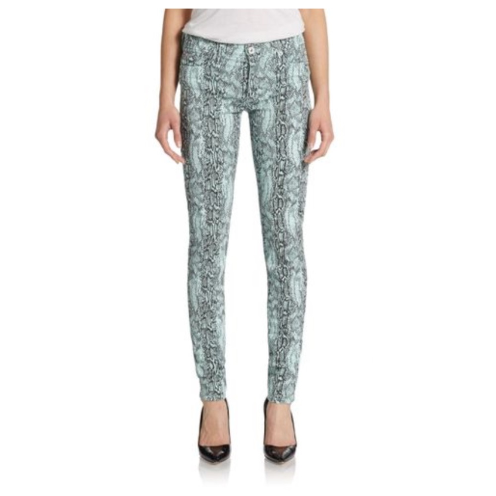 Hudson Nico Super Skinny Snakeskin Print Jeans